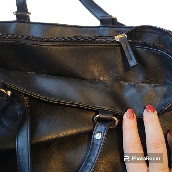 Rampage Faux Leather Black Quilted Tote - Picture 12 of 12